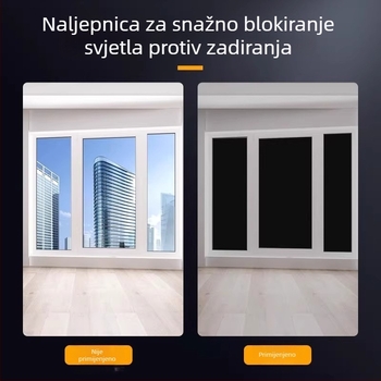 Crna PVC traka blackout, visoka viskoznost, jaka adhezija, za prozore i staklene površine