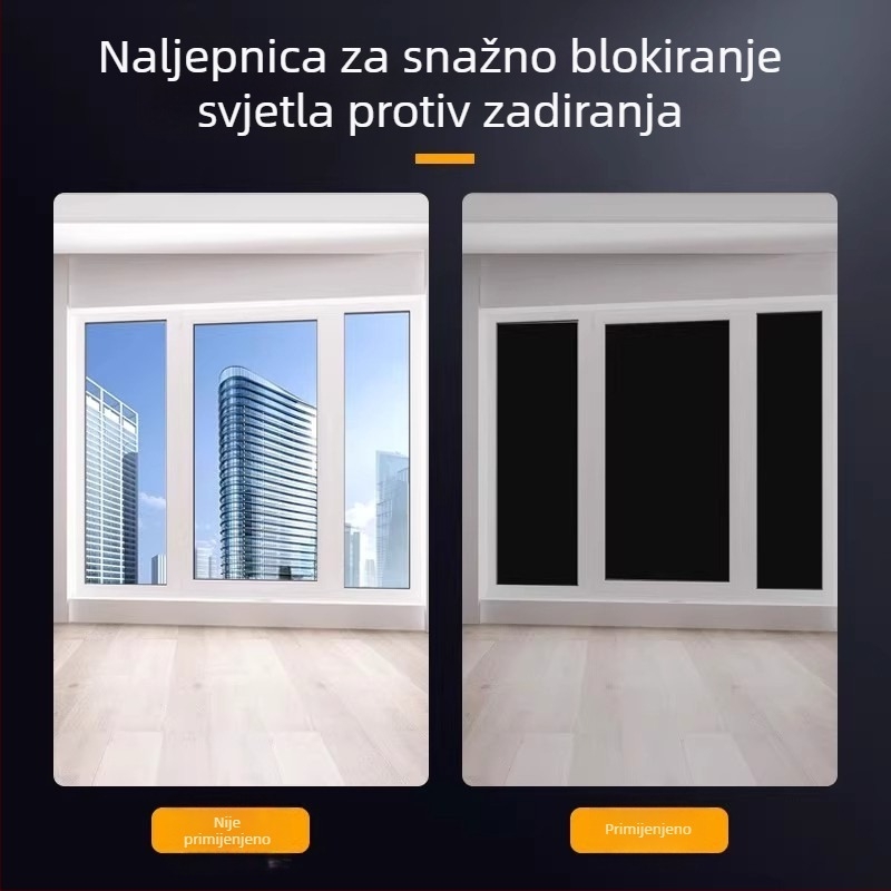 Crna PVC traka blackout, visoka viskoznost, jaka adhezija, za prozore i staklene površine