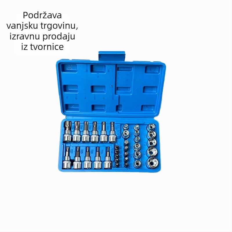 Set od 34 komada: utičnice i bitovi, tipa E, za popravak automobila