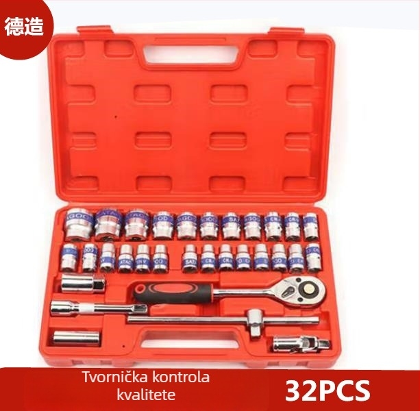 Set od 32 dijelova ključeva s pogonom od 1/2 inča, za popravke automobila i strojeva