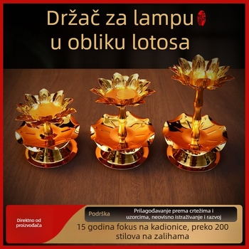 Držač ghí lampe s lotosovim cvijetom, kućni oltar bezdimna svjetiljka, stolni dekorativni držač