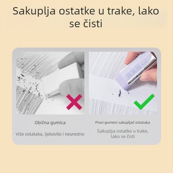 Deli šarena guma za brisanje – trhljiva, slatka za učenike, malo ostataka, ne ostavlja tragove