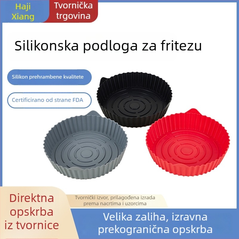 Silikonska podloga za kuhinju za air fryer, otporna na visoke temperature, posuda za pečenje od silikona, prehrambeni silikoni, veliki i mali modeli, kućna upotreba