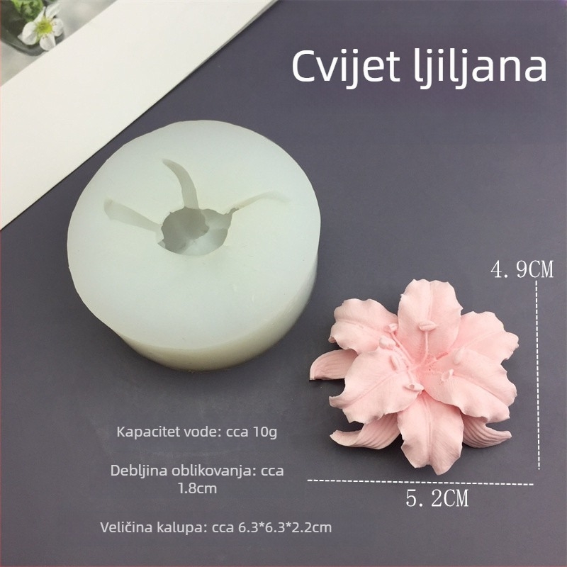 Silikonska kalupa za tortu s pupom trešnje i cvijetom; za fondant, pečenje, rad sa smolom te DIY svijeće i lijevanje gipsa