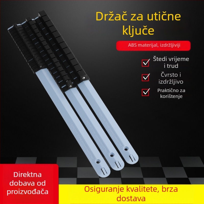 Nerđajući čelični držač za nastavke – 3-dijelni set, višenamjenski sustav skladištenja alata za kućnu i auto popravak