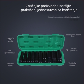 Električni odvijač s produženim šesterokutnim nastavkom i pneumatskim udaračem, set alata za popravak automobila i zrakoplova