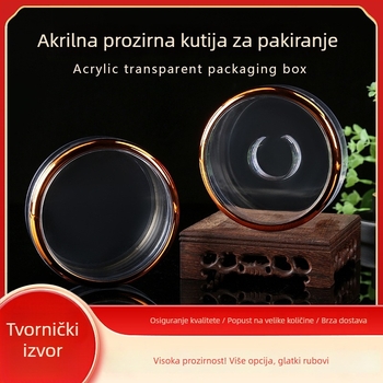 Prozirna akrilna kutija za narukvicu s perlicama, okrugla, zatvorena, za prikazivanje i skladištenje.