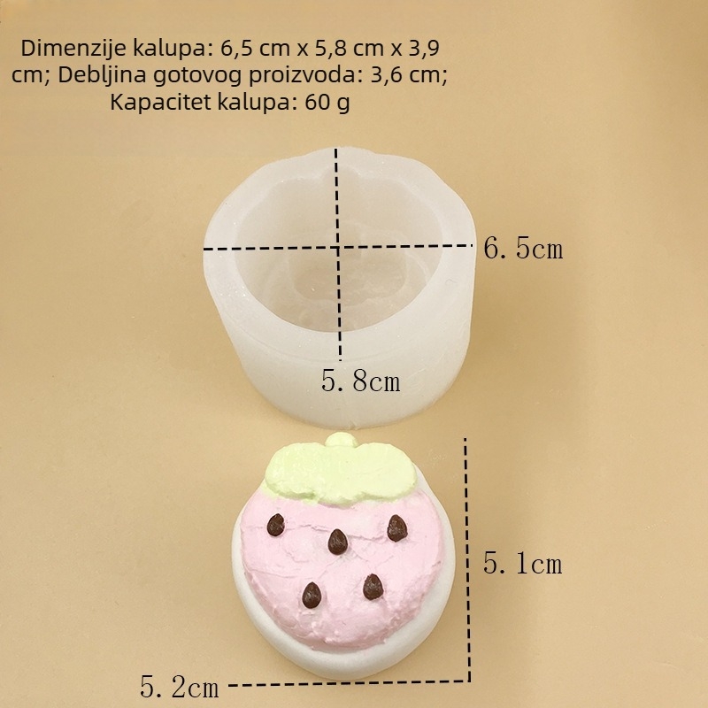 Silikonska forma za pečenje: jagodno-mliječni štapić, keks s jagodnom nadjevom i mousse torta
