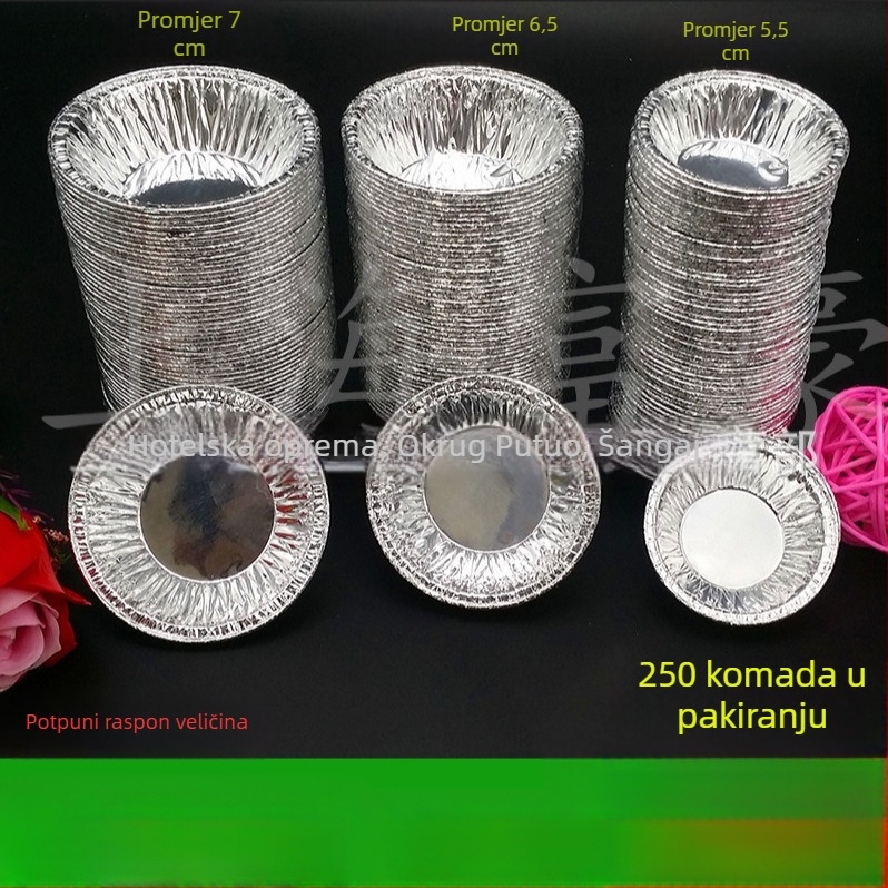 Jednokratne kalupe za tart od jaja s čašicama od aluminijske folije, aluminijske kalupe za pečenje, mala veličina