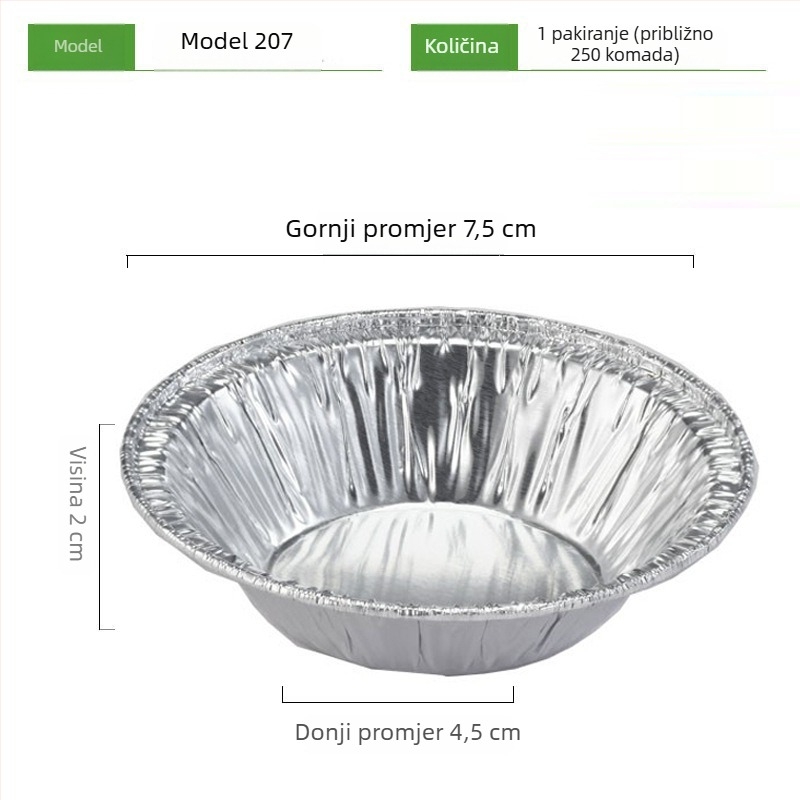 Jednokratne kalupe za tart od jaja s čašicama od aluminijske folije, aluminijske kalupe za pečenje, mala veličina