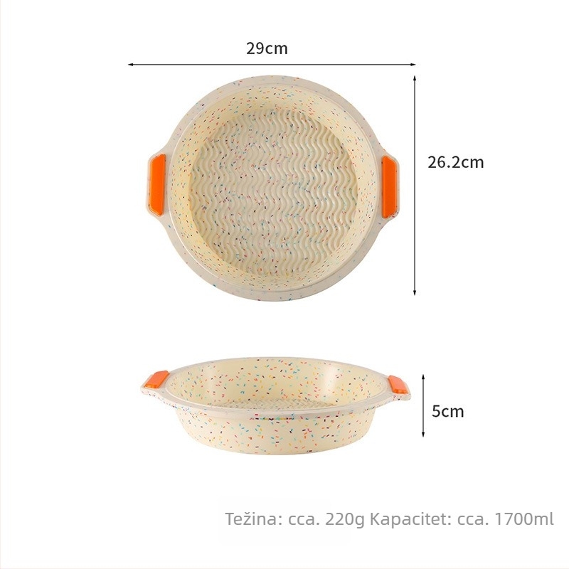 Dvobojna silikonska kružna forma za tortu – za chiffon i mousse, s debelim dvostrukim držačima, neprijanjajući kalup za pečenje