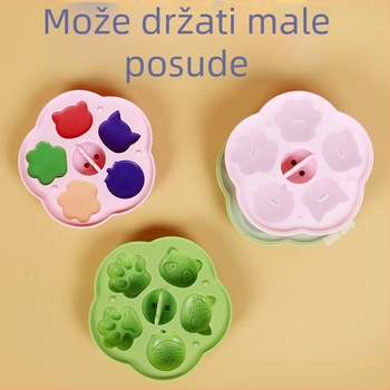 Silikonska forma za dječje parene kolače, s dizajnom crtanog lika, za dječju hranu i ledene kocke, otporna na visoke temperature; pogodna za pećnicu, perilicu posuđa i hladnjak