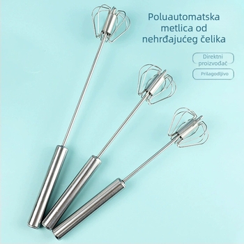 Poluautomatni tučak za jaja, kompaktni ručni mikser od nehrđajućeg čelika