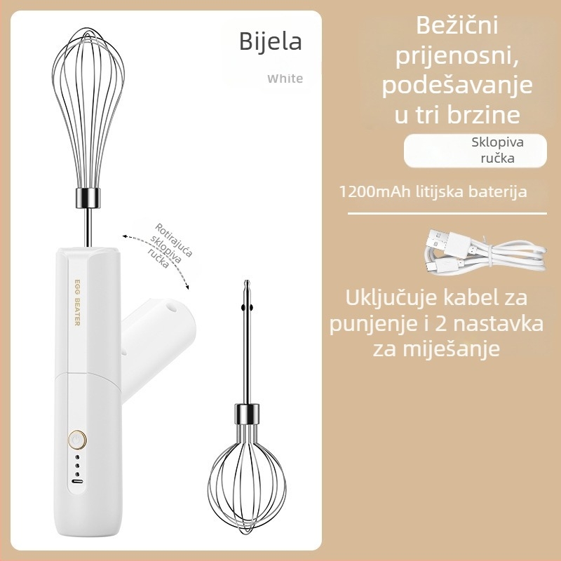 Bežični ručni šlager za mlijeko i mikser za jaja, mini kućanski uređaj za kavu i pečenje