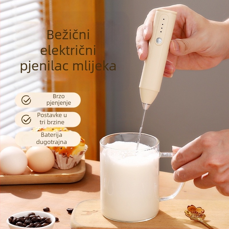 Kućni električni mikser za mlijeko i kavu, mućkalica za jaja i ručni šlag za kolače