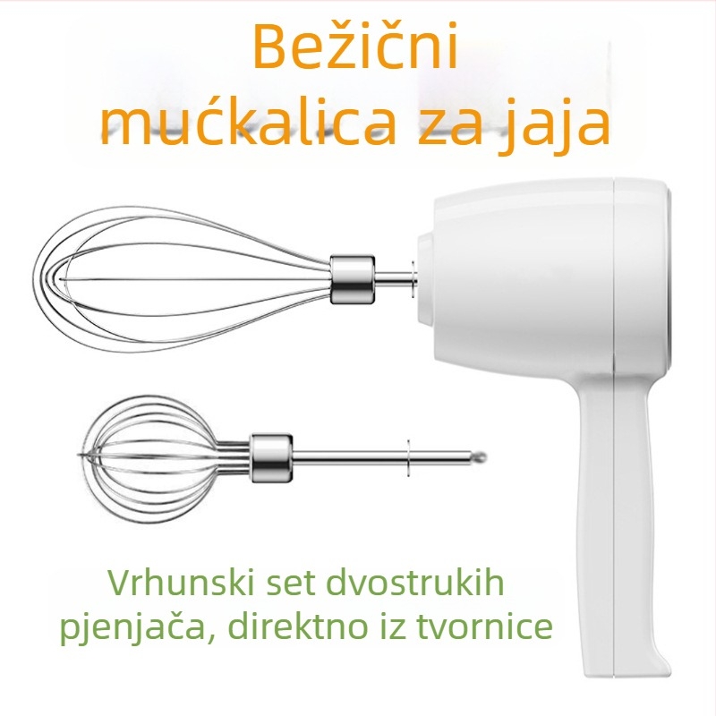 Bežični mućkalica za jaja, električni šlag-mikser, kućna upotreba, 304 nehrđajući čelik