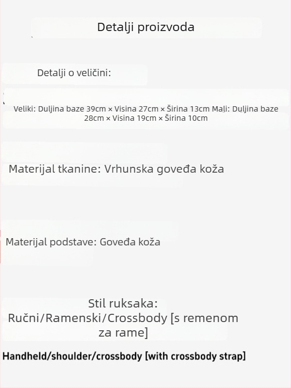 2025 nova Crossbody torba od prave kože s olej-voskom završnim slojem, euro-američki stil, detalji s rivetima, svakodnevno moto-inspiriran dizajn, srednje veličine