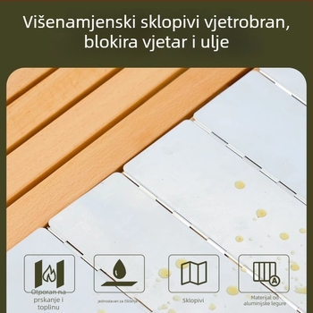 Sklopivi vjetrobran za plinski kuhalo – od aluminijske legure