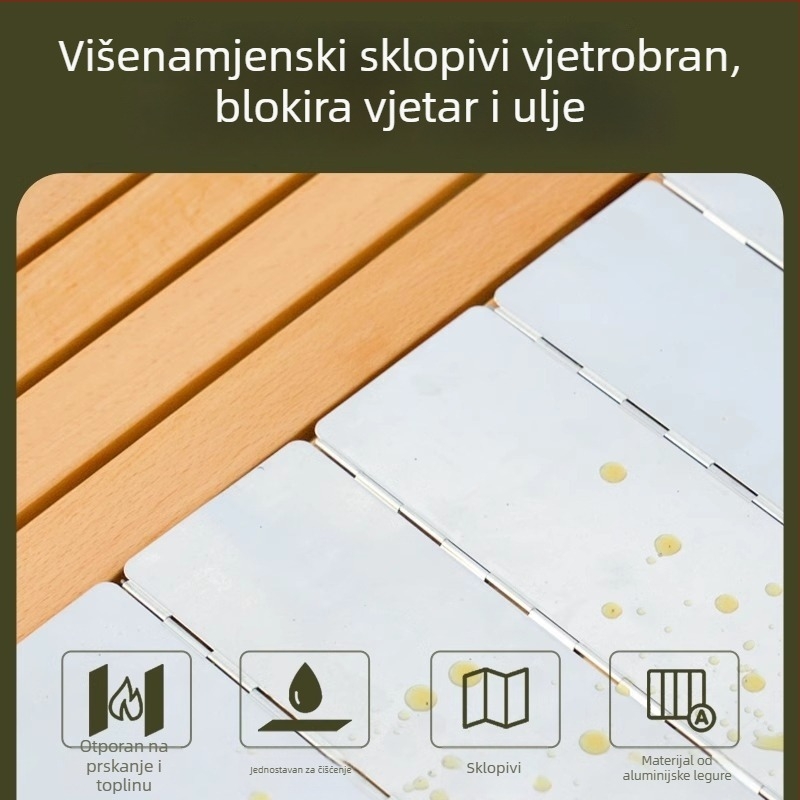 Sklopivi vjetrobran za plinski kuhalo – od aluminijske legure
