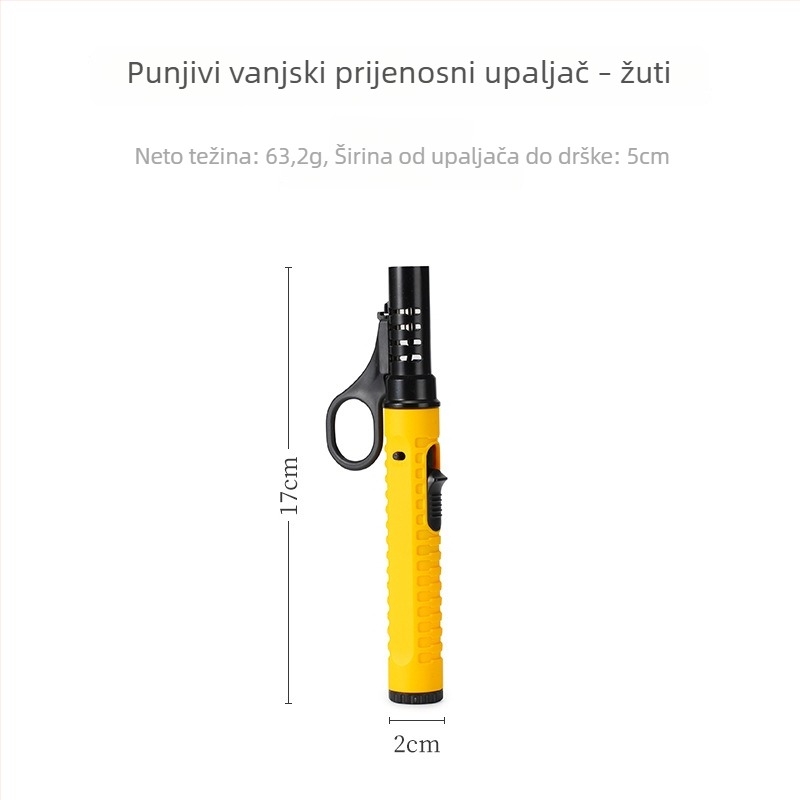 Vanjski zapaljivač otporan na vjetar, prenosni plamenik s prilagodljivom jačinom plamena za kampiranje, roštilj i piknik
