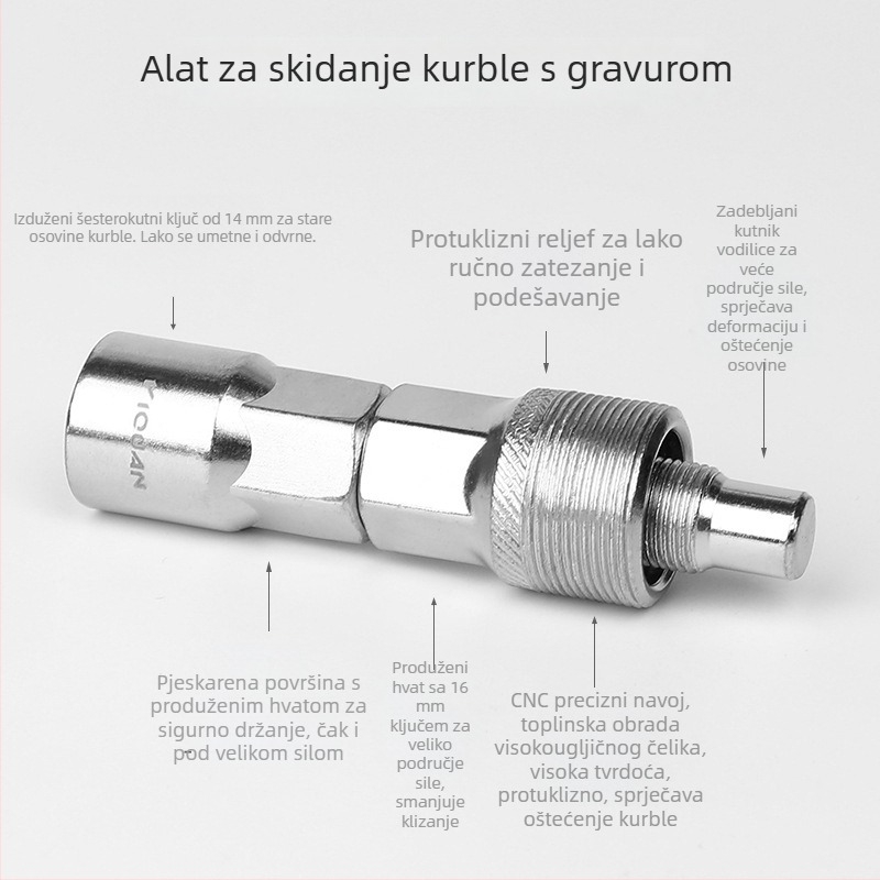 Alat za vađenje klip bicikla za demontažu MTB-a i cestovnog bicikla, jedinstveni alat