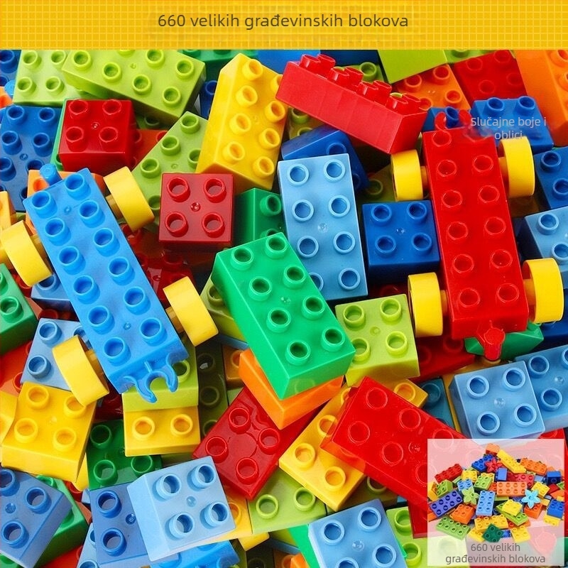 Edukativni veliki građevinski blokovi za djecu 4–6 godina, kompatibilni s LEGO, praktična igra za razvoj vještina
