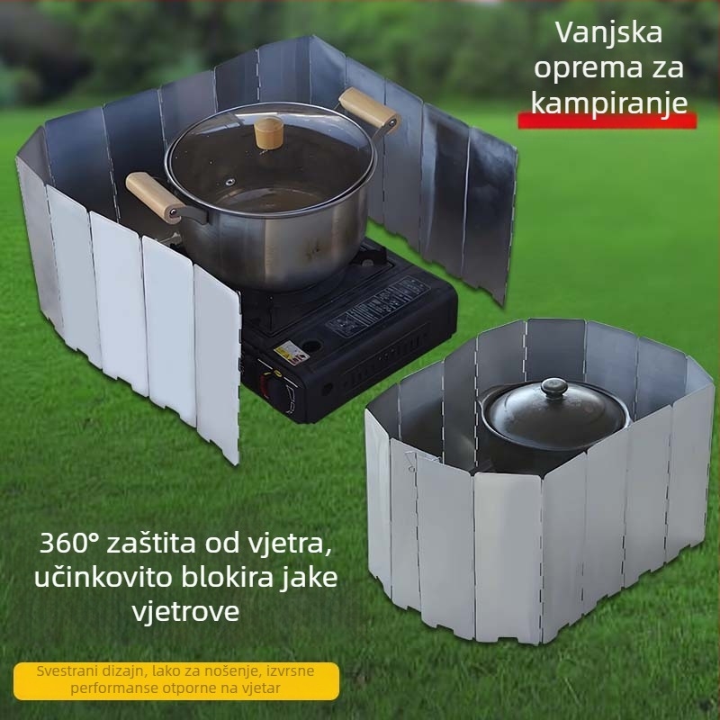 Vjetrozaštitni panel za kamping plinski štednjak