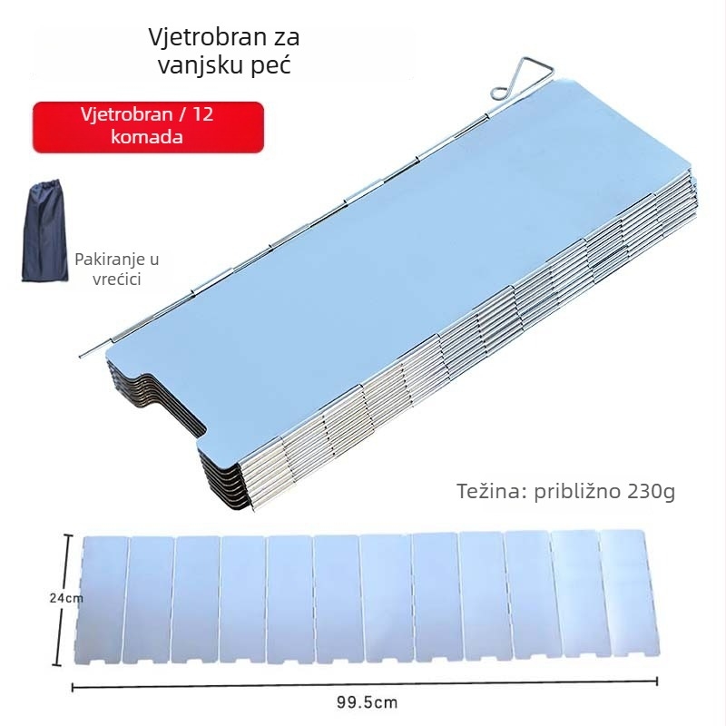 Vjetrozaštitni panel za kamping plinski štednjak