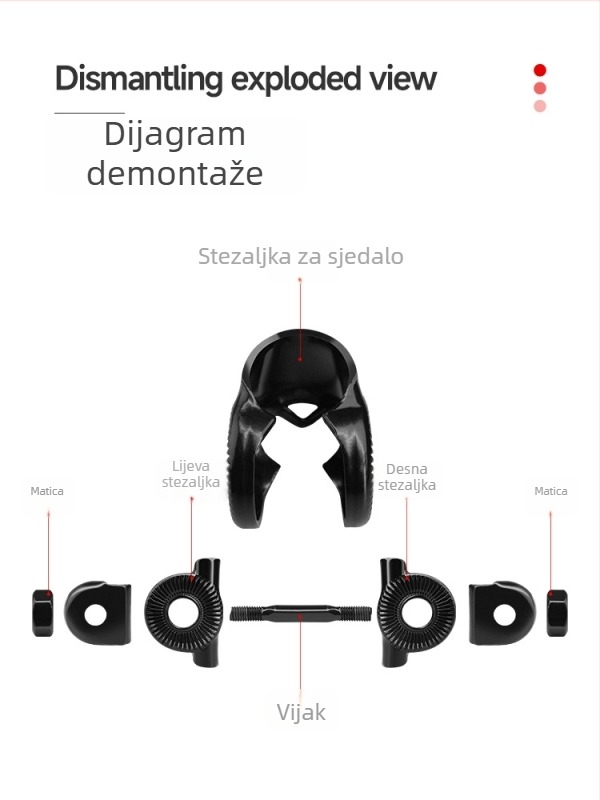 Držač sjedala s adapterom za jastučić, za planinske i sklopive bicikle