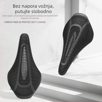 Yafeng 3D-printed karbonsko vlakno biciklističko sjedalo za cestovne i planinske bicikle, modificirano sjedalo s otvorenim dizajnom, udobno i prozračno