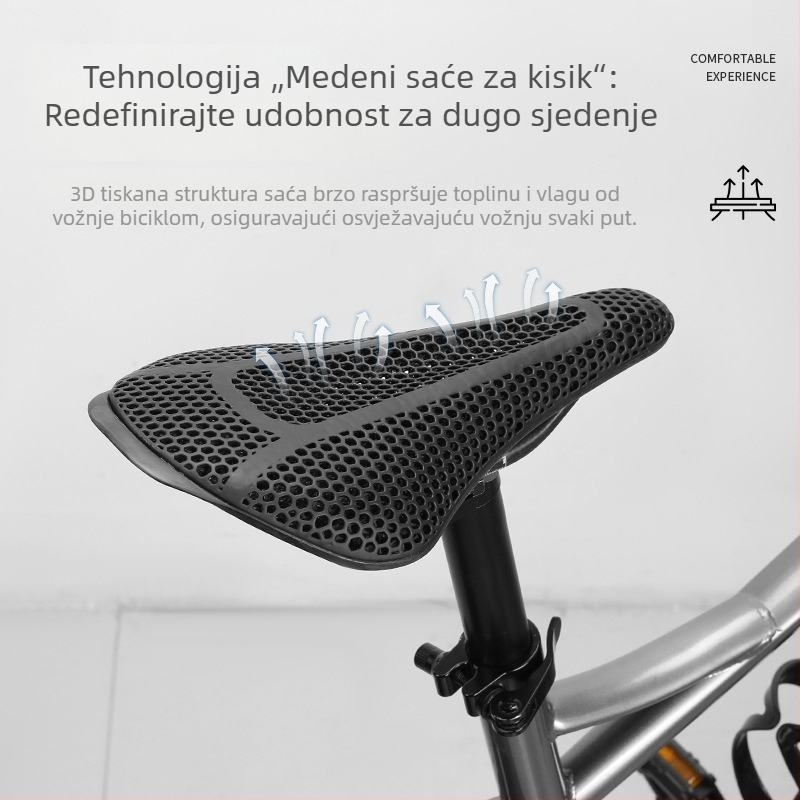 Yafeng 3D-printed karbonsko vlakno biciklističko sjedalo za cestovne i planinske bicikle, modificirano sjedalo s otvorenim dizajnom, udobno i prozračno