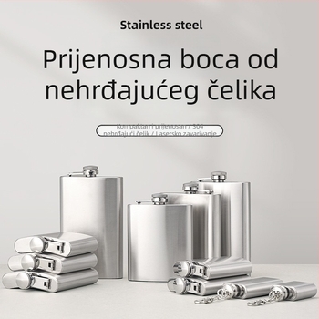Nehrđajuća čelična hip-flaska, 1–10 oz, za vanjsku upotrebu, prirodni završni sloj