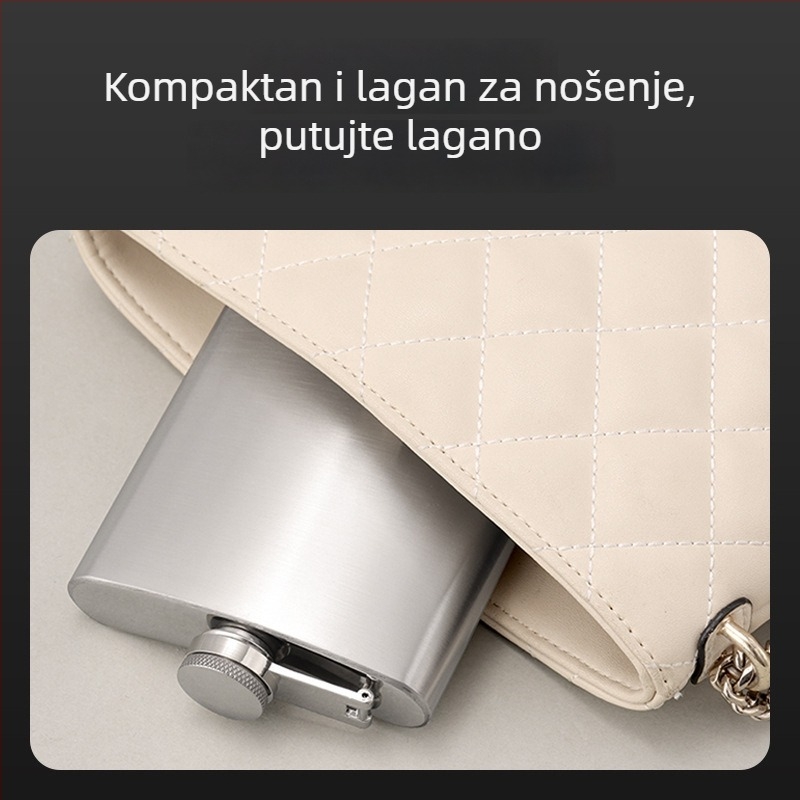 Nehrđajuća čelična hip-flaska, 1–10 oz, za vanjsku upotrebu, prirodni završni sloj