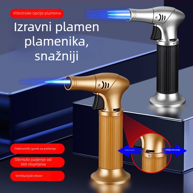 Minimalistički plamenik s butanom za cigare, otporan na vjetar, visokotemperaturna upaljač za vanjski roštilj