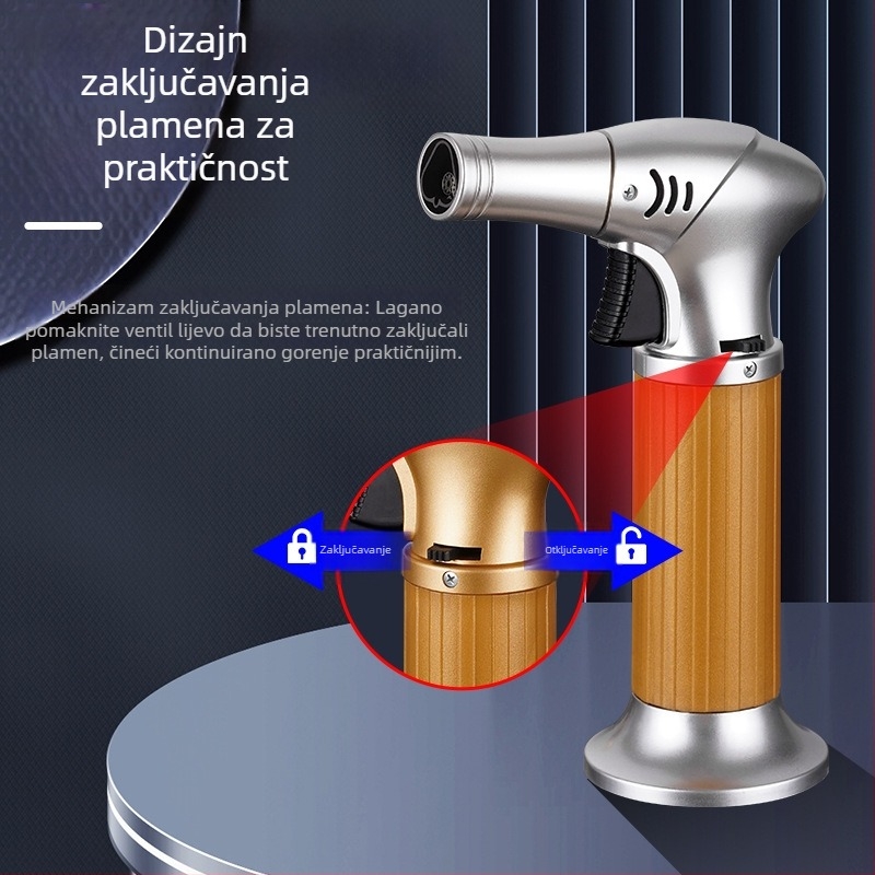 Minimalistički plamenik s butanom za cigare, otporan na vjetar, visokotemperaturna upaljač za vanjski roštilj