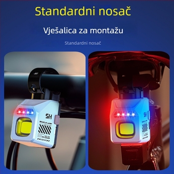 Wushang višenamjensko svjetlo za bicikl – prednje i stražnje, punjivo, upozoravajuće svjetlo, dugi domet za noćnu vožnju