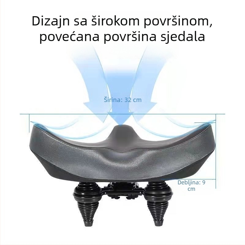 Proširena i prozračna sjedalica za brdski bicikl s širokim i debelim jastučićem za udobnu vožnju