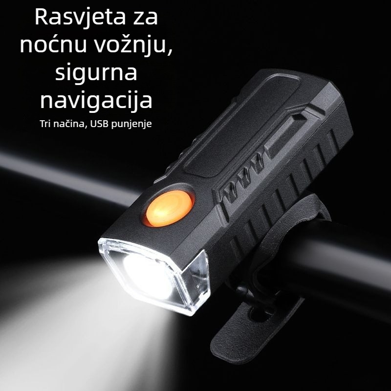 Ponovno napajano prednje svjetlo za bicikl — visoko intenzivno svjetlo za noćnu vožnju, kompaktno prednje svjetlo za planinski bicikl