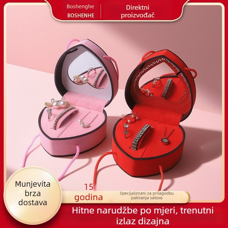 Set kutija za nakit i sat u obliku srca – kreativna kutija za žene, darovna ambalaža