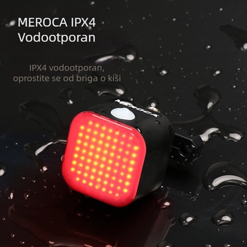 MEROCA stražnja svjetiljka za bicikl s senzorom kočnice, za planinske i cestovne bicikle, svjetlo za noćnu vožnju