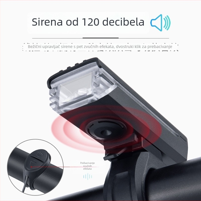 GIYO prednje svjetlo za bicikl, USB punjenje, vodootporno, za vožnju