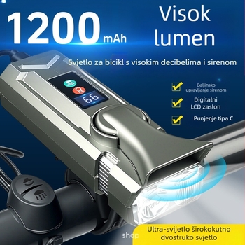 Punjava prednja svjetiljka za bicikl, ultra jaka, dugi domet, senzor, vodootporna, 1200mAh