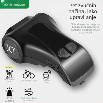 Vodootporno prednje svjetlo za bicikl, 2-u-1 s klaxon signalom, izuzetno svijetlo i glasno zvučno za vožnju na otvorenom