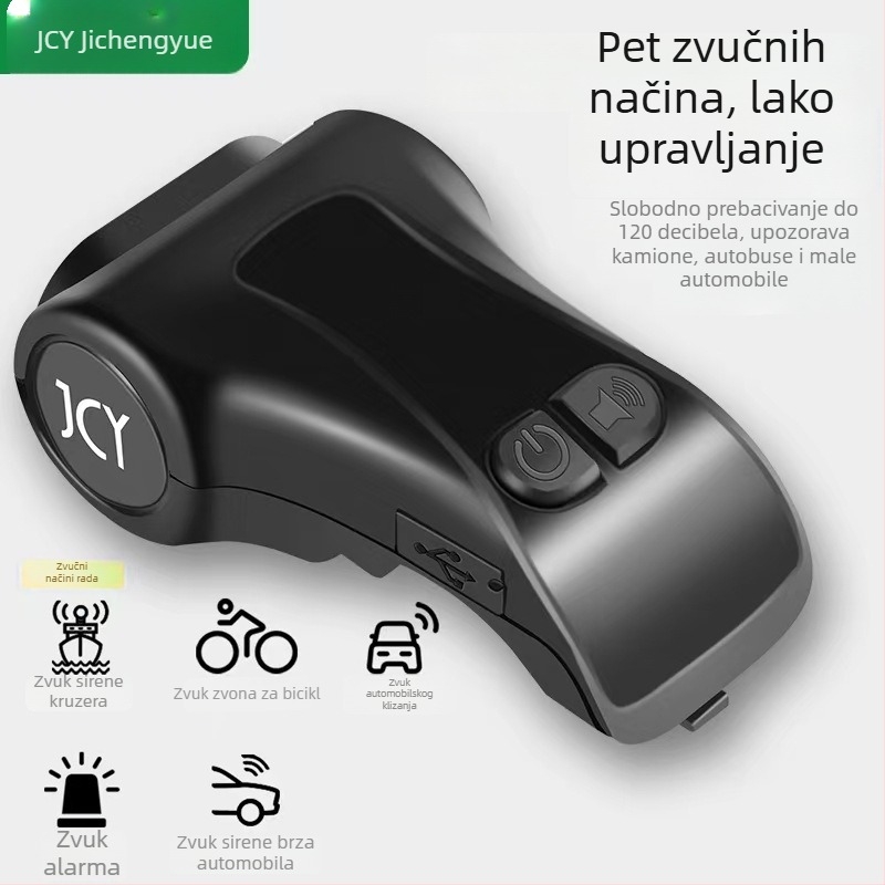 Vodootporno prednje svjetlo za bicikl, 2-u-1 s klaxon signalom, izuzetno svijetlo i glasno zvučno za vožnju na otvorenom