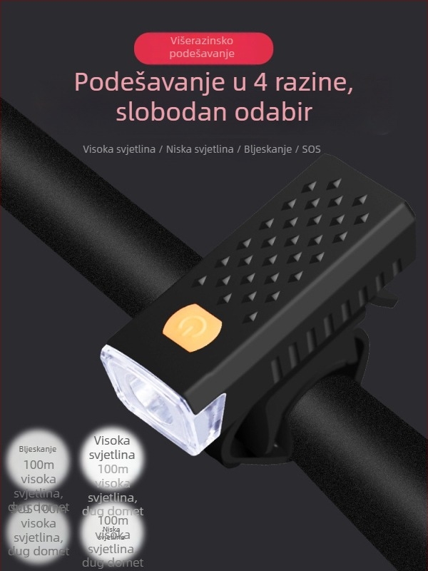 Prednje svjetlo za bicikl visoke jačine, punjivo, vodootporno, za planinski i cestovni bicikl, noćna vožnja
