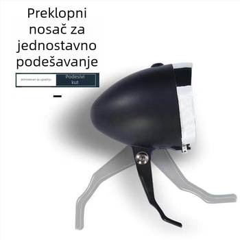 Prednje svjetlo za bicikl, za planinski bicikl, snažan LED, napajanje baterijom, retro dizajn