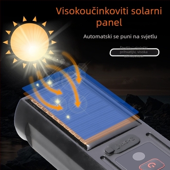 2-u-1 prednja svjetiljka za bicikl s digitalnim zaslonom, solarno svjetlo s klaksonom za MTB i cestovne bicikle, noćna vožnja