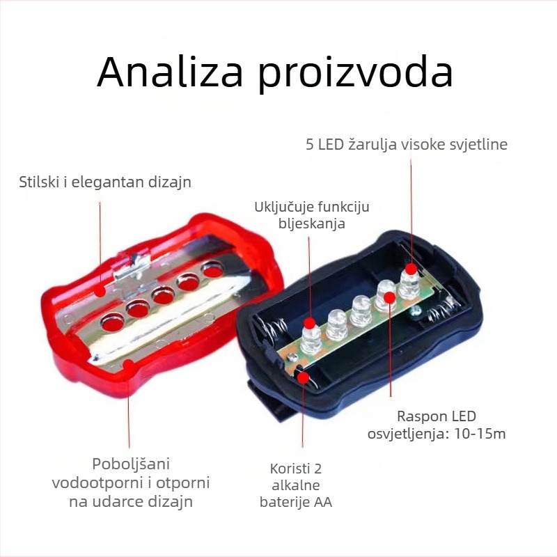 LED set stražnjih svjetala u obliku leptira za bicikl – visoka svjetlina za noćnu vožnju na MTB-u, uključuje malu lampu