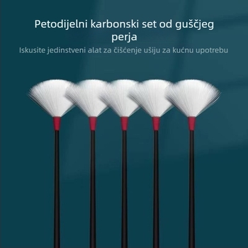 Komplet alata za čišćenje uha s guščjim perjuem i pamukim štapićima