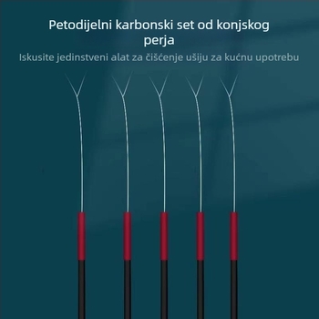Komplet alata za čišćenje uha s guščjim perjuem i pamukim štapićima